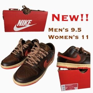 Nike Men's Brown and Red Sneakers